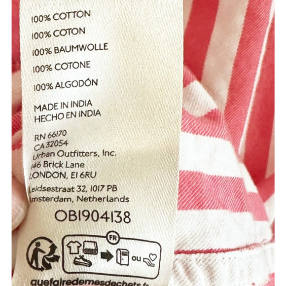 Free People Freddie Striped Button Down Shirt XL Preppy Coastal Oversized - Picture 6 of 8